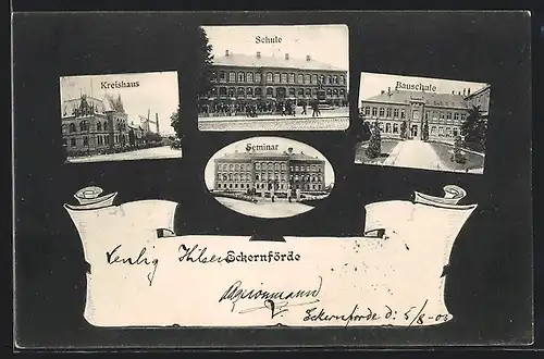 AK Eckernförde, Kreishaus, Bauschule und Seminar