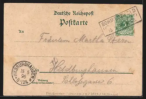 Lithographie Vesser, Adlersberg, Gasthof Stutenhaus, Thurm, Panorama