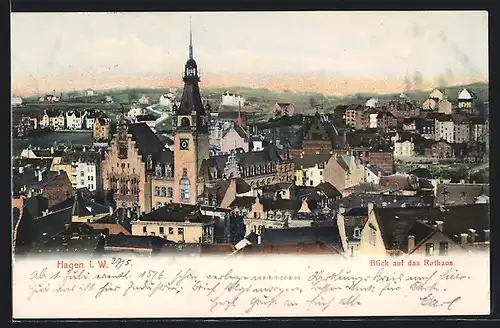 AK Hagen i. W., Blick auf das Rathaus