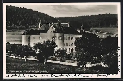 AK Immendingen (Baden), Oberes Schloss gegen Waldgebiet