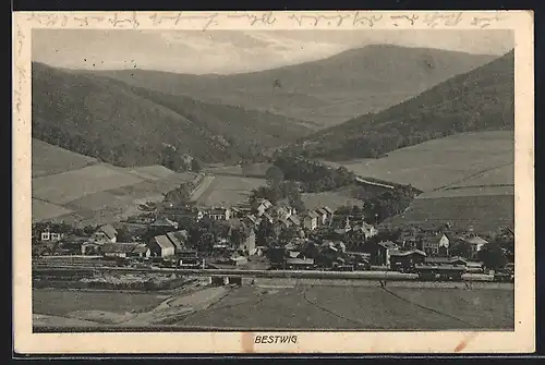 AK Bestwig, Totalansicht mit Bahnhof