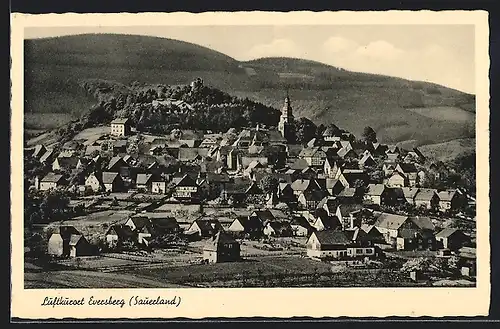 AK Eversberg (Sauerland), Ortsansicht aus der Vogelschau