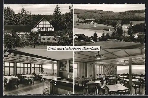 AK Wenholthausen-Oesterberge /Sauerland, Gasthaus und Pension Bergeshöh, Innenansichten