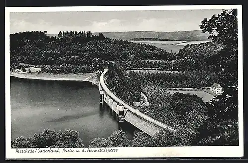 AK Meschede /Sauerland, Partie an der Hennetalsperre