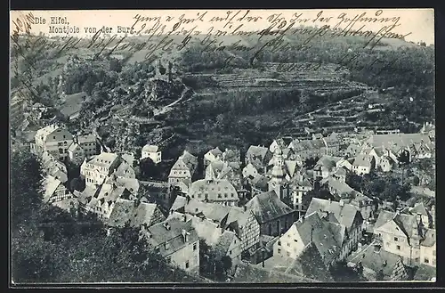 AK Montjoie, Ortsansicht von der Burg