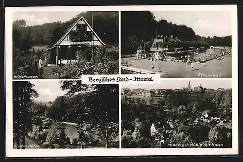 AK Ittertal /Bergisches Land, Strandbad, Brucher Mühle, Heimatmuseum