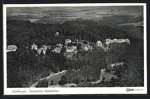 AK Leichlingen, Sanatorium Roderbirken vom Flugzeug aus
