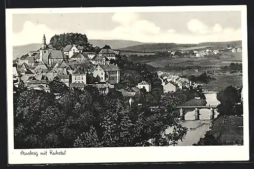 AK Arnsberg / Westf., Ortsansicht mit Ruhrtal