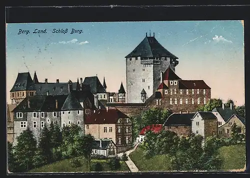 AK Burg a.d. Wupper, Teilansicht mit Schloss