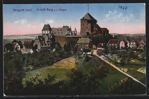 AK Burg a.d. Wupper, Blick zum Schloss