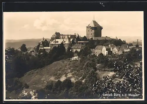 AK Burg a. d. Wupper, Blick auf das Schloss