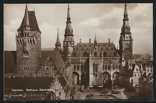 AK Aachen, Rückseite vom Rathaus