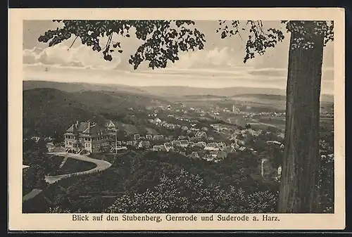 AK Gernrode / Harz, Blick auf den Stubenberg mit Suderode