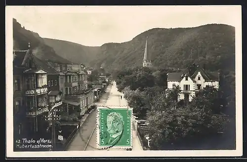 AK Thale a. Harz, Blick in die Hubertusstrasse