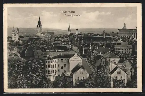 AK Paderborn, Ortsansicht mit Dächerlandschaft