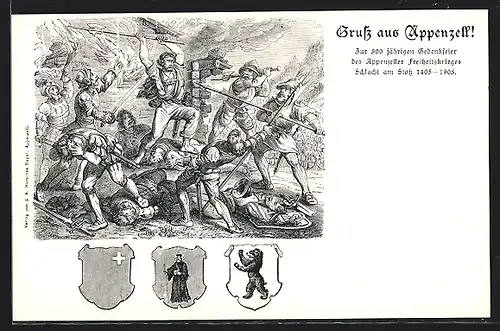 AK Appenzell, Schlacht am Stoss 1405-1905, 500 Jahrfeier