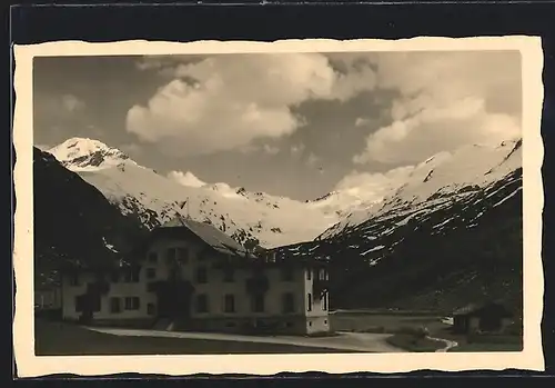 AK Fextal, Hotel Fex, verschneite Berge