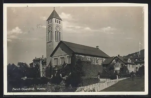 AK Zürich-Oberstrass, Blick auf die Kirche