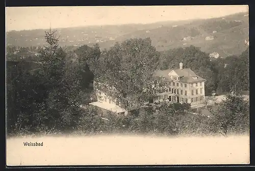 AK Weissbad, Ortsansicht aus der Vogelschau