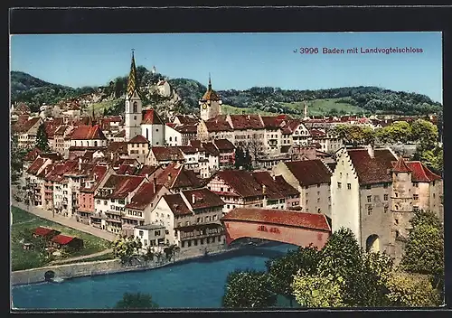 AK Baden, Ortsansicht mit Landvogteischloss