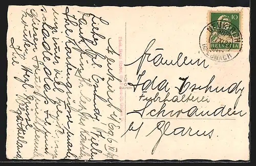 AK St. Gallen, Partie im Stadtpark mit Gärtner