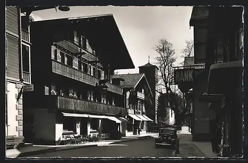 AK Adelboden, Dorfstrasse mit Hotel Bären