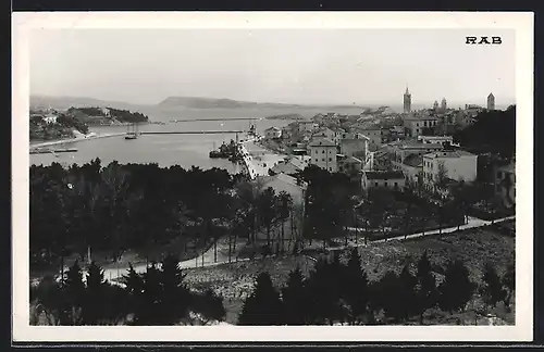 AK Rab, Ansicht des Ortes aus der Vogelperspektive