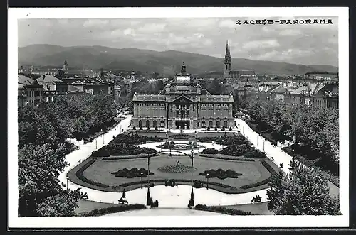 AK Zagreb, Panorama mit Schlosspark