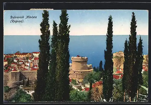 AK Dubrovnik, Ortspartie mit Ruinen