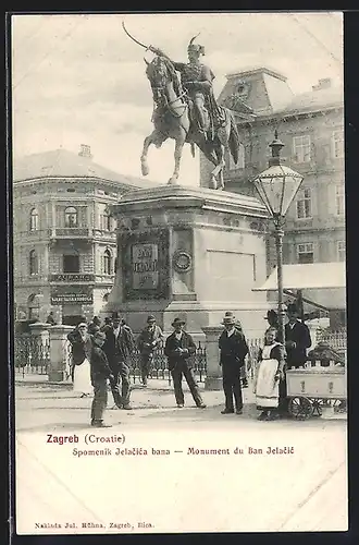 AK Zagreb, Monument du Ban Jelacic