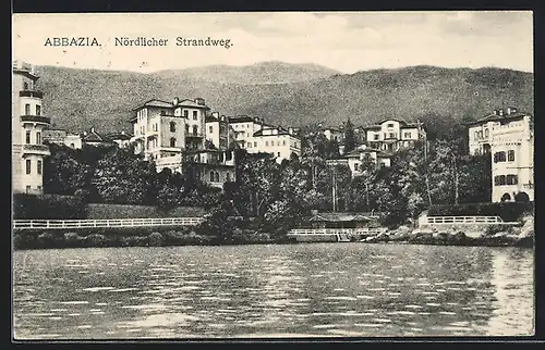 AK Abbazia, Nördlicher Strandweg mit Villen