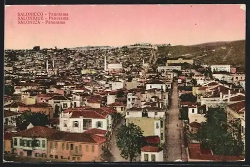 AK Salonica, Panorama bei Dämmerung