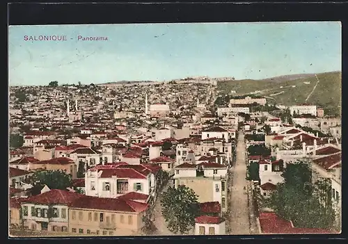 AK Salonique, Panorama mit Hauptstrasse