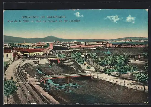 AK Salonique, Vue de la Ville du côté du chemin de fer Jonction