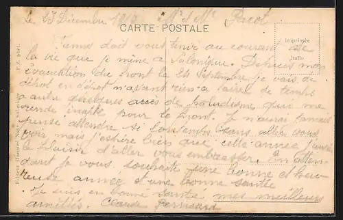 AK Salonique, Vue prise de la mer, côté de la Tour Blanche