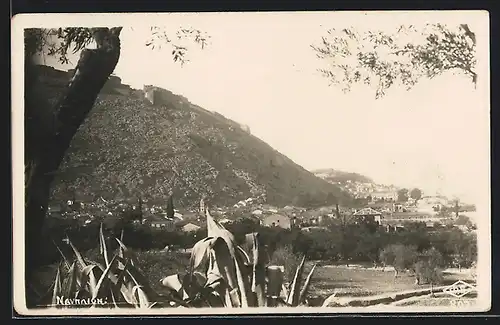 AK Nauplion, Ortsansicht mit Berg