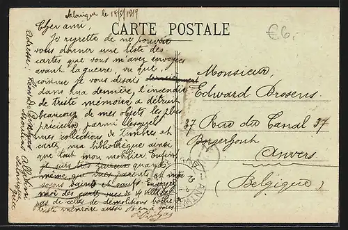 AK Salonique, Aspect d`un Minaret dans la Banlieue