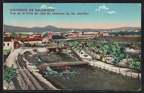 AK Salonique, Vue de la Ville du cote du chemnis de fer Jonction