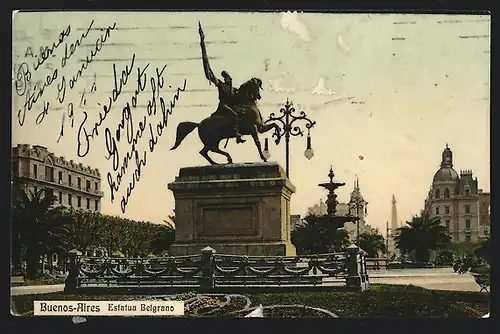 AK Buenos-Aires, Estatue Belgrano