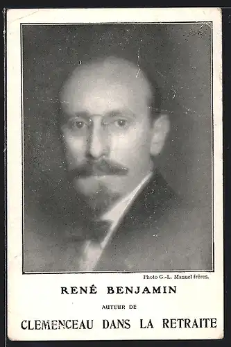 AK René Benjamin, Autor von Clemenceau Dans La Retraite