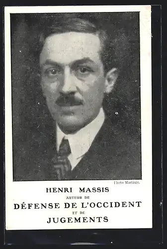 AK Henri Massis, Auteur de Defense de l`Occident et de Jugements