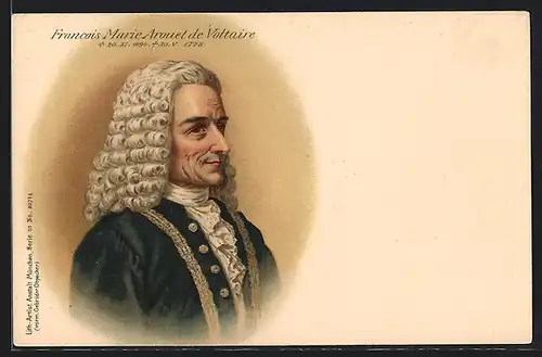 AK Francois Marie Arouet de Voltaire im Portrait