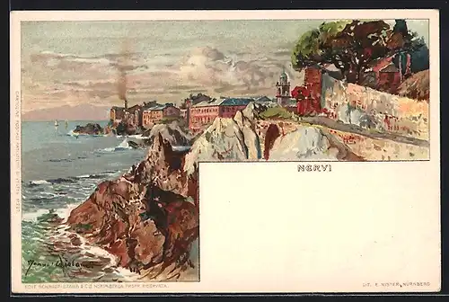 Künstler-AK Manuel Wielandt: Nervi, Ortspartie