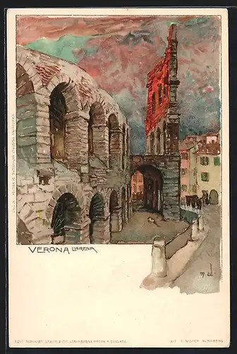 Künstler-AK Manuel Wielandt: Verona, L'Arena