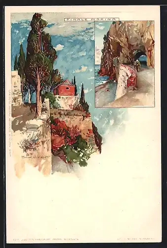Künstler-AK Manuel Wielandt: Finalmarina, Malerische Ansichten der Stadt