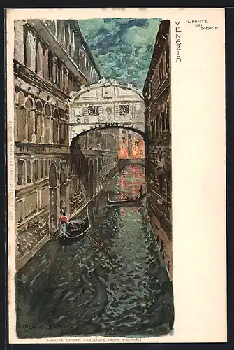 Künstler-AK Manuel Wielandt: Venezia, Il Ponte dei Sospiri