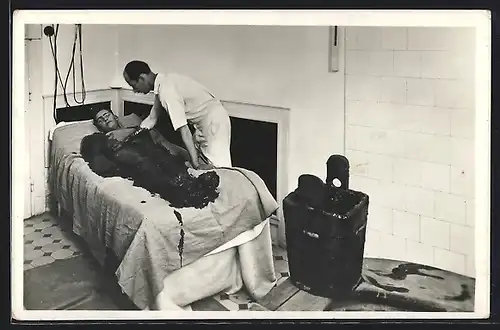 AK Piestany, Eine Schlammpackung für den Patienten, Badekultur