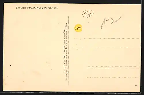 AK Strecken Verbreiterung im Gestein