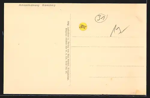 AK Kohlenförderung im Bremsberg
