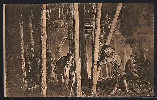 AK Pfeilerabbau am Sprunge, Verwerfung des Gebirges